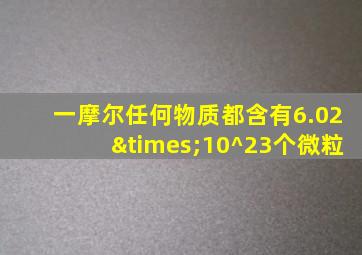 一摩尔任何物质都含有6.02×10^23个微粒